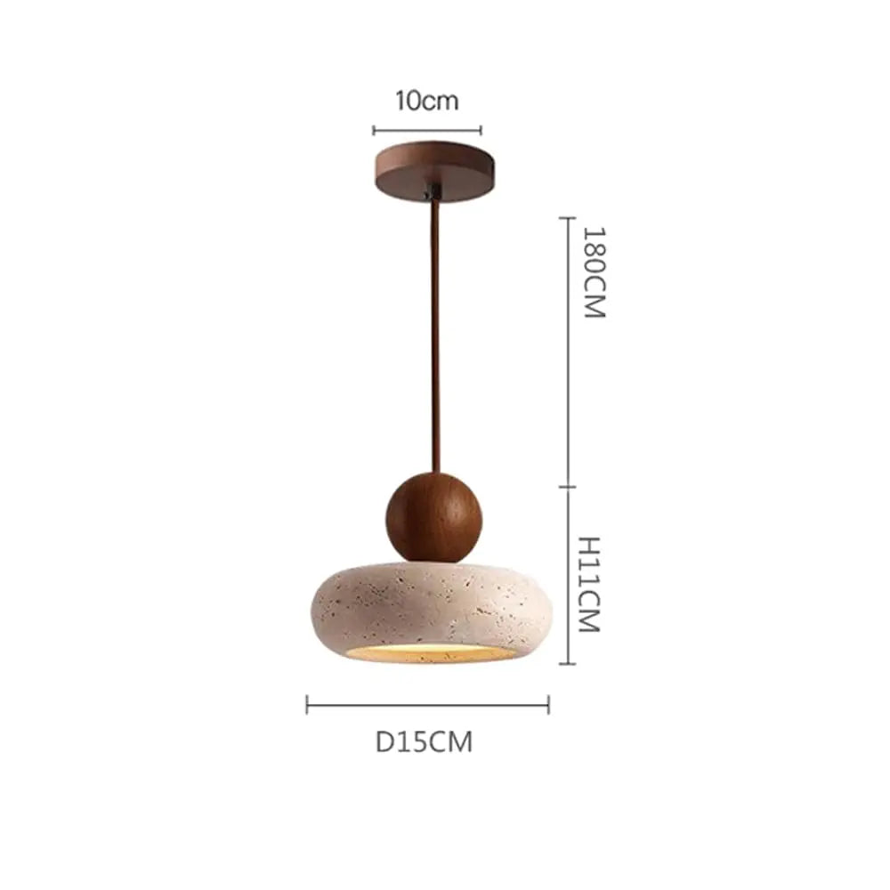 Dimensions de la suspension en travertin, Ø 15 cm