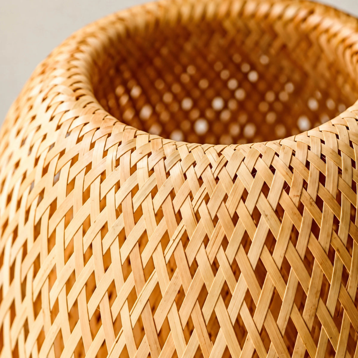 Détail du tressage en bambou