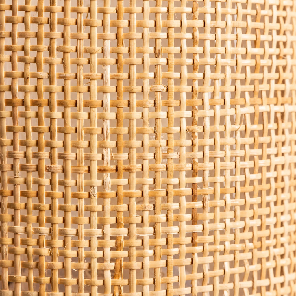 Détail du cannage en rotin tressé