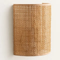 Applique murale en cannage rotin, forme demi-lanterne