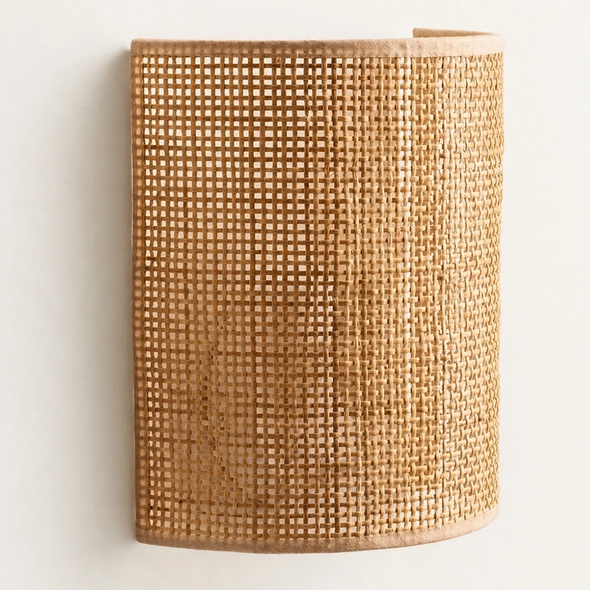 Applique murale en cannage rotin, forme demi-lanterne