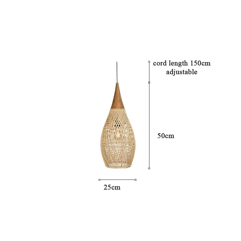 Suspension en rotin goutte Ø 25 × 50 cm